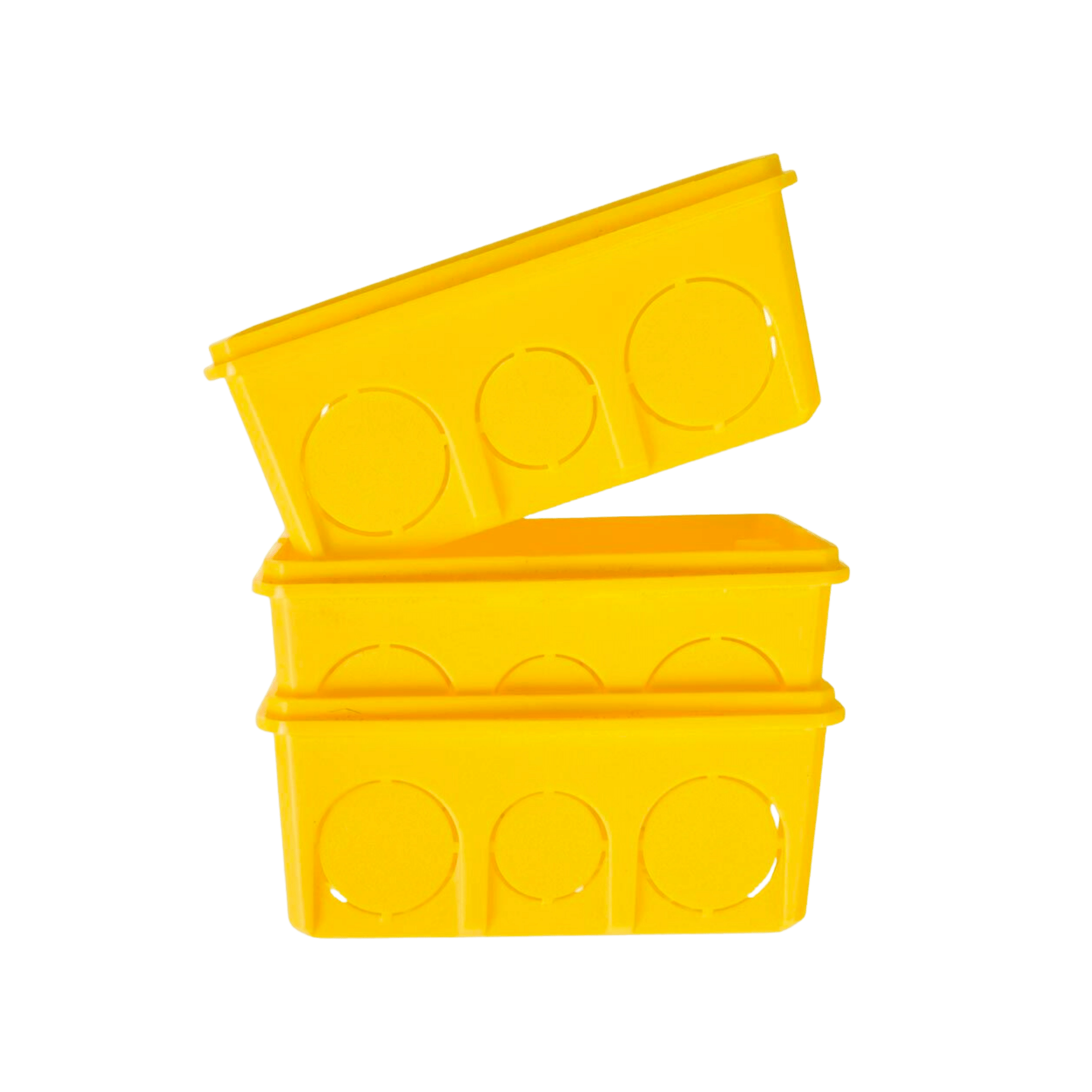 Kit 10 Caixas de Embutir 4x2 em Plástico Amarela